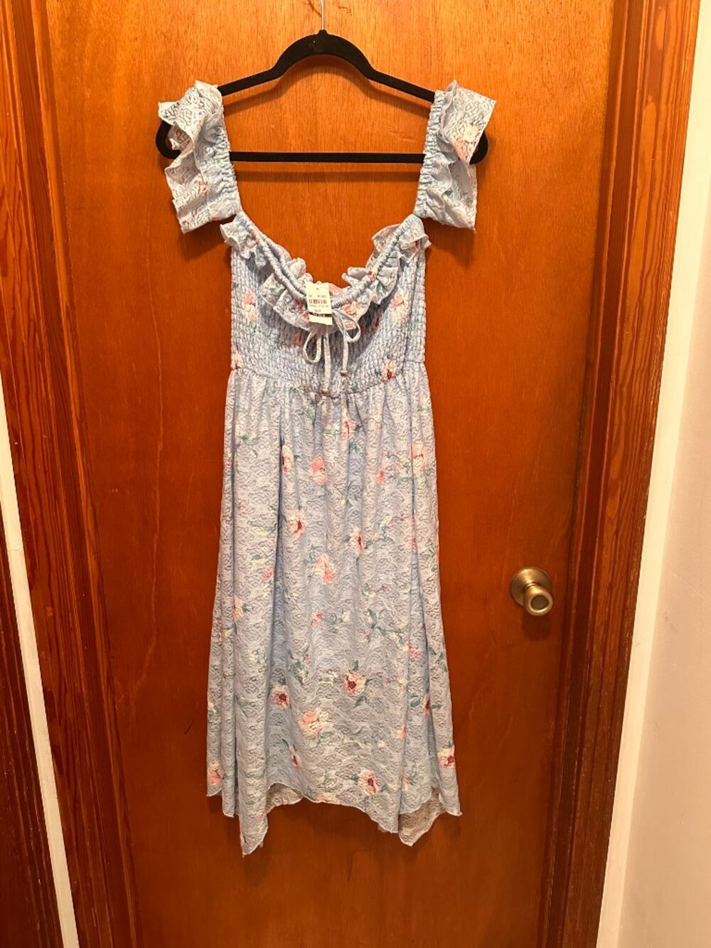 NWT hanky hem midi off the shoulder dress size L